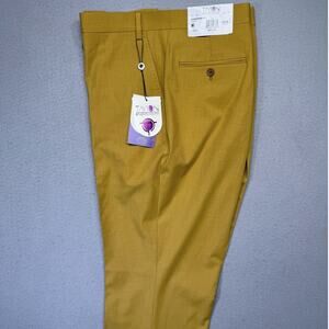 Tayion Collection Men's Classic-Fit Solid Suit Pants Gold/tan 40x30 $135